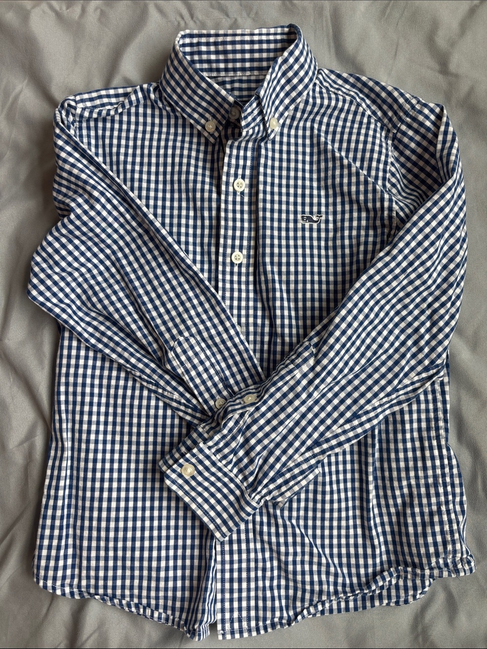 Vineyard Vines Blue and White Gingham Button-Down Shirt